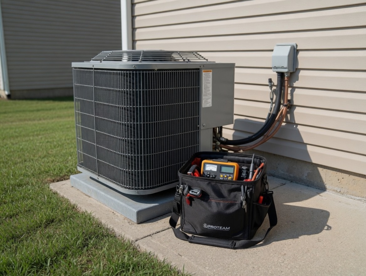 Velocity Air Conditioning technician performing AC service in Tarpon Springs, FL