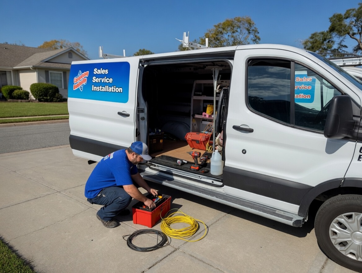 Velocity Air Conditioning technician performing AC service in Sebring, FL