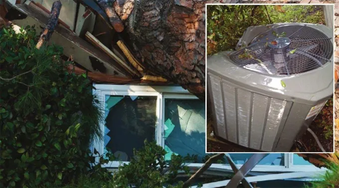 Air conditioner storm damage