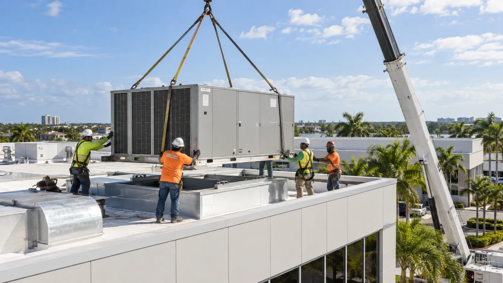 Commercial rooftop HVAC installation for  businesses