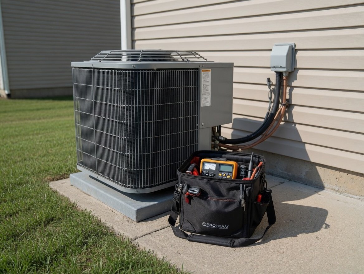 Velocity Air technician completing a clean AC repair